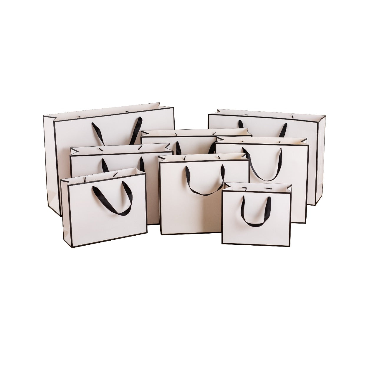 White with Black Border Gift Bags - Novelty