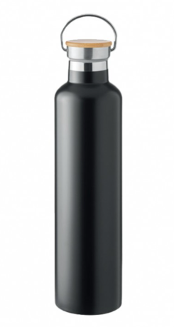 Double Wall Stainless Steel Bottle with Bamboo Lid - Novelty