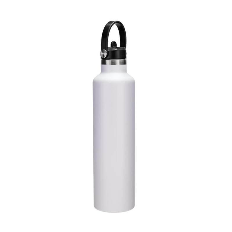 Hans Larsen Vacuum Stainless Steel Bottle with Sports Lid - 1L - White - Novelty