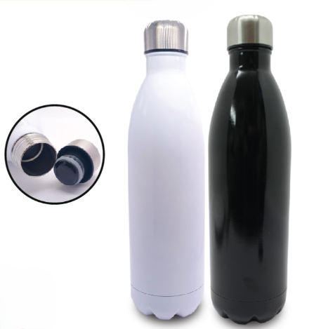 Double Wall Stainless Steel Bottle White color in 1Litre Capacity - Novelty