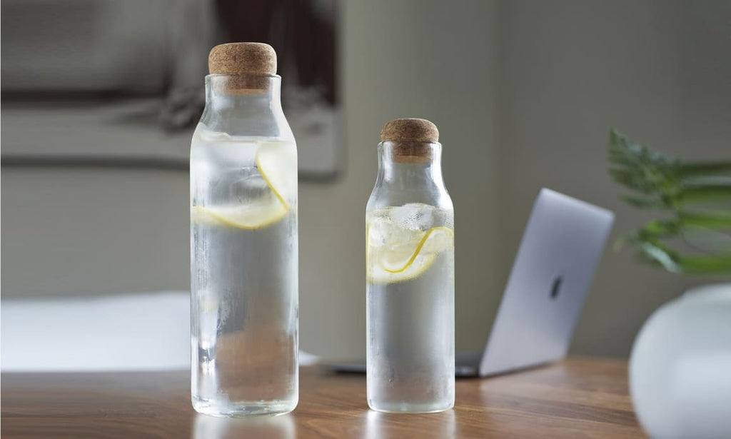 DELLACH - Borosilicate Glass Bottle with Cork Lid - 1200ml - Novelty