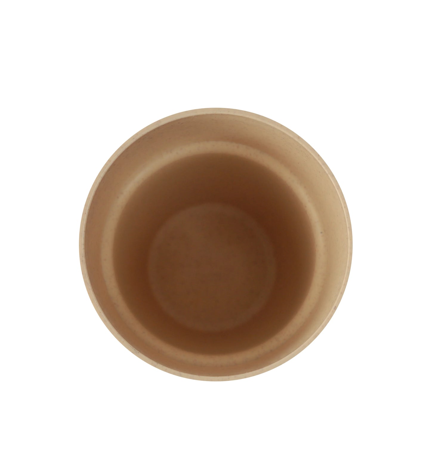 Top view of an empty Wheat Straw Cork Grip PP Tumbler showing natural texture and smooth interior surface