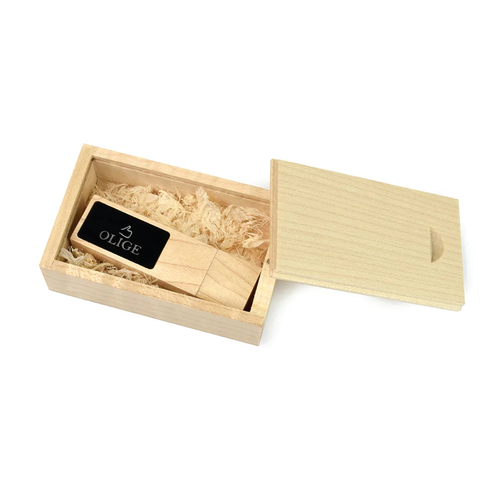 WOODEN LED LIGHT UP USB FLASH DRIVE - Novelty