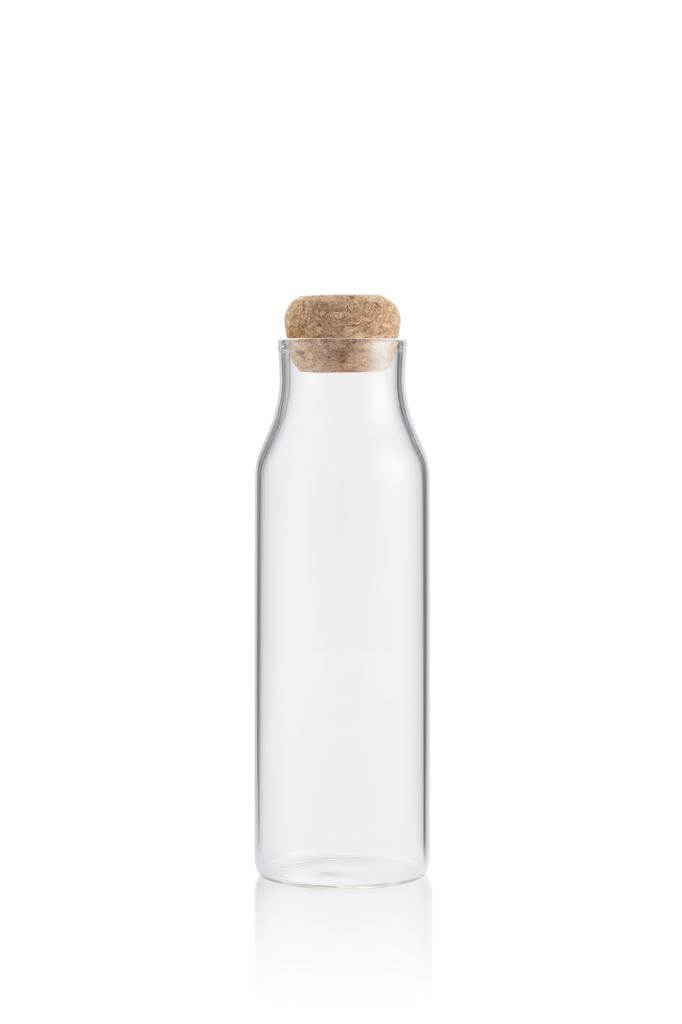 BERKA - Borosilicate Glass Bottle with Cork Lid - 600ml - Novelty