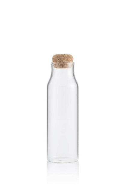 BERKA - Borosilicate Glass Bottle with Cork Lid - 600ml - Novelty