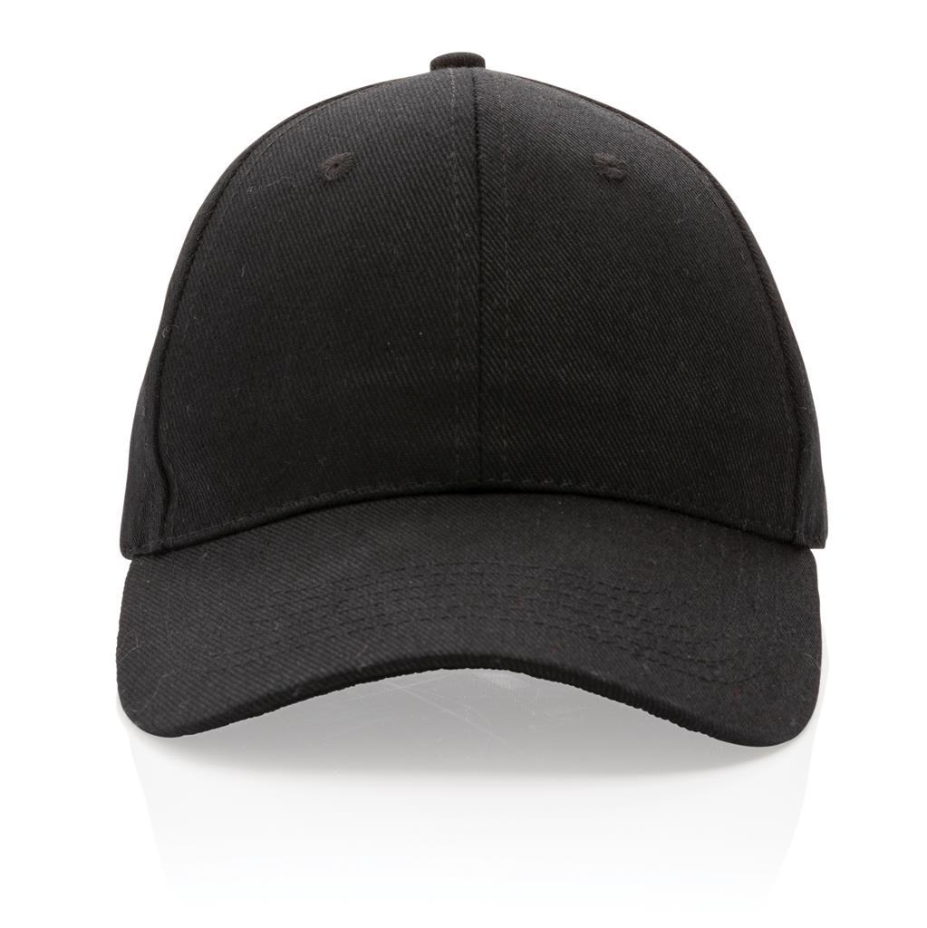 Impact AWARE™ 6 Panel 280gr Recycled Cotton Cap – Black - Novelty