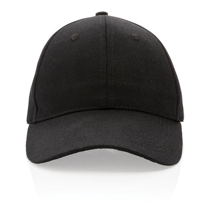 Impact AWARE™ 6 Panel 280gr Recycled Cotton Cap – Black - Novelty