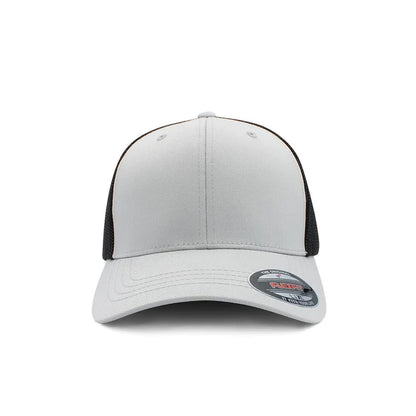 FLEXFIT TRUCKER – MEDIUM GREY & BLACK – 6511 X MESH - Novelty