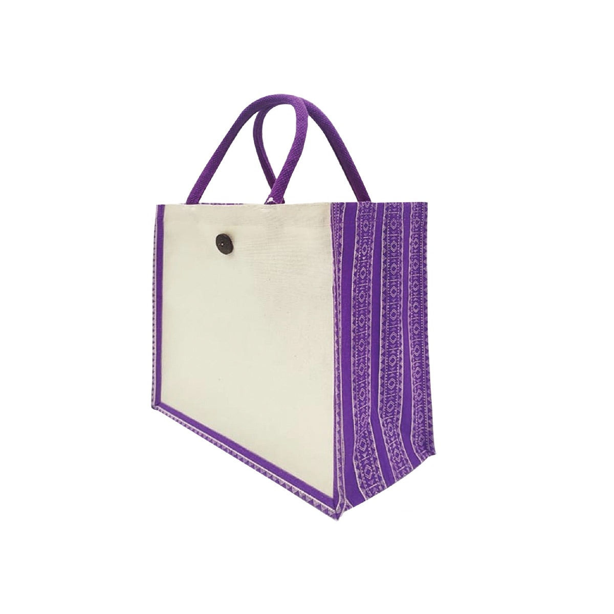 Canvas Jute Laminated Sadu Print Bag - Novelty