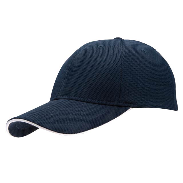 Santhome Nu-Fit® Performance Stretch-Fitted Cap – Navy Blue / White - Novelty