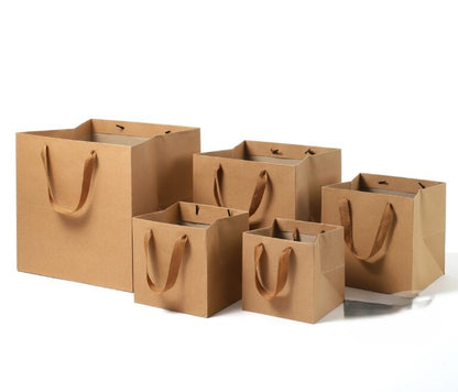 Square Base Brown Paper Bags - Novelty
