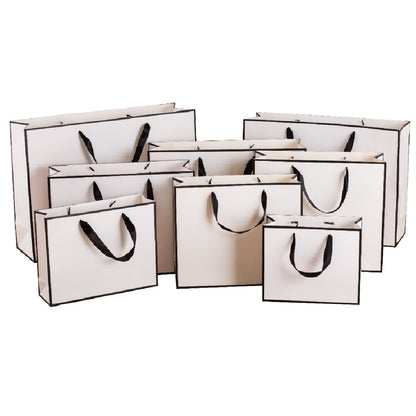 White with Black Border Gift Bags - Novelty