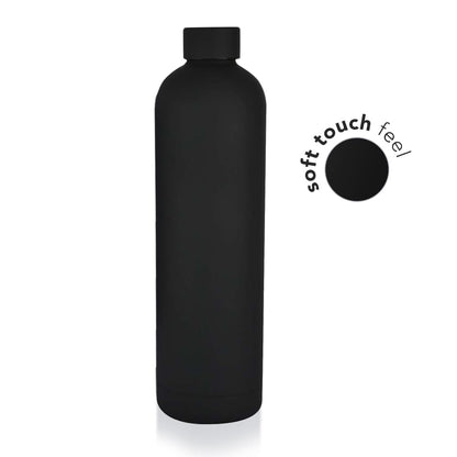 GRIGNY - Soft Touch Insulated Water Bottle - 1000ml - Black - Novelty