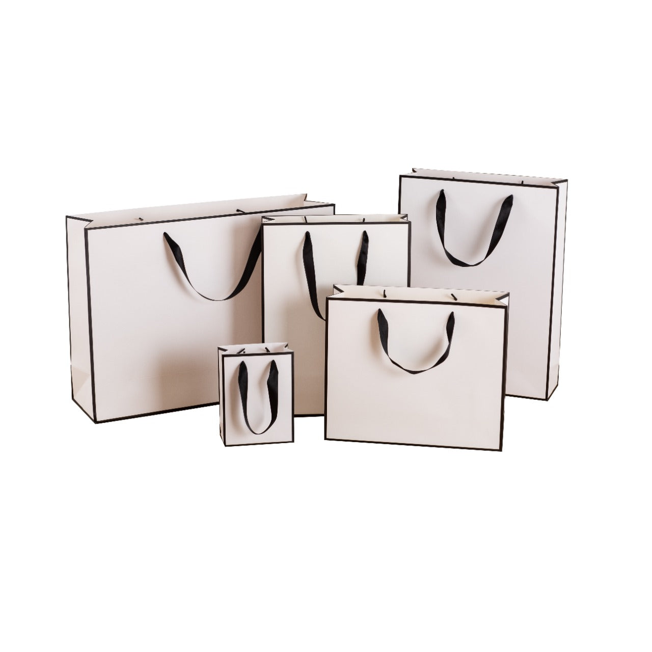 White with Black Border Gift Bags - Novelty