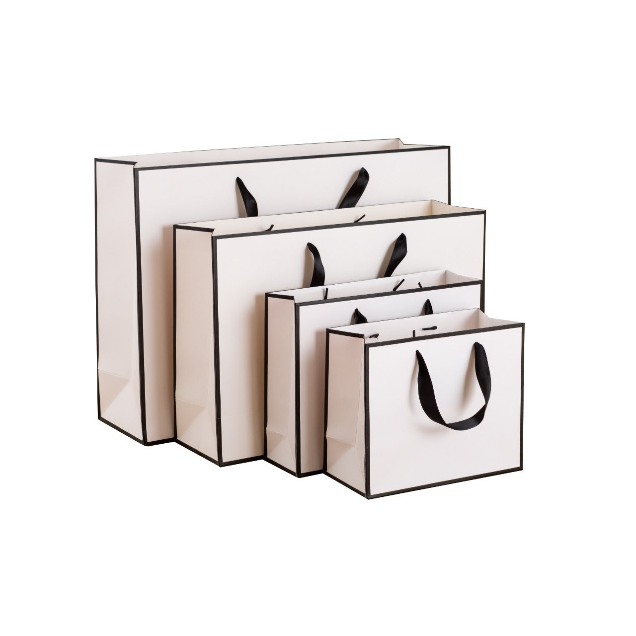 White with Black Border Gift Bags - Novelty