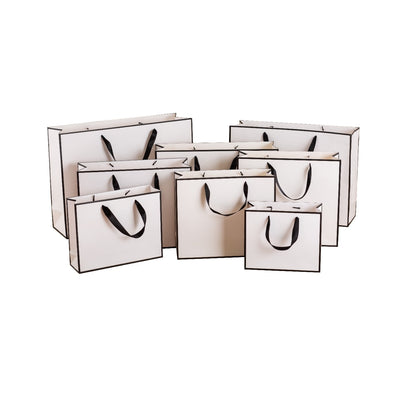 White with Black Border Gift Bags - Novelty