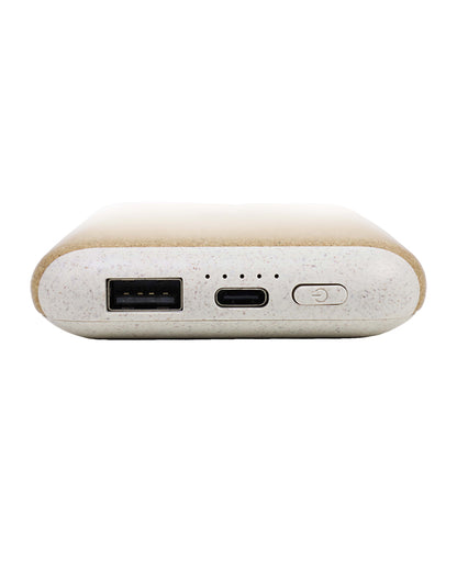 10000 mAh Wheat Straw + Cork Power Bank - Novelty