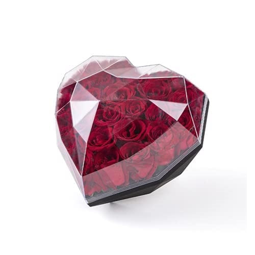 Black Diamond Heart Shape Flower Box - Novelty