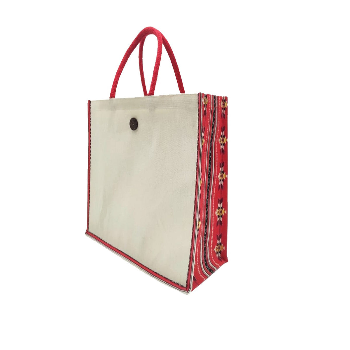 Canvas Jute Laminated Sadu Print Bag - Novelty