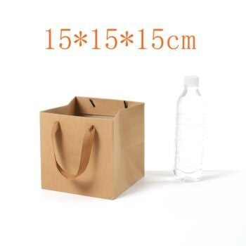Square Base Brown Paper Bags - Novelty