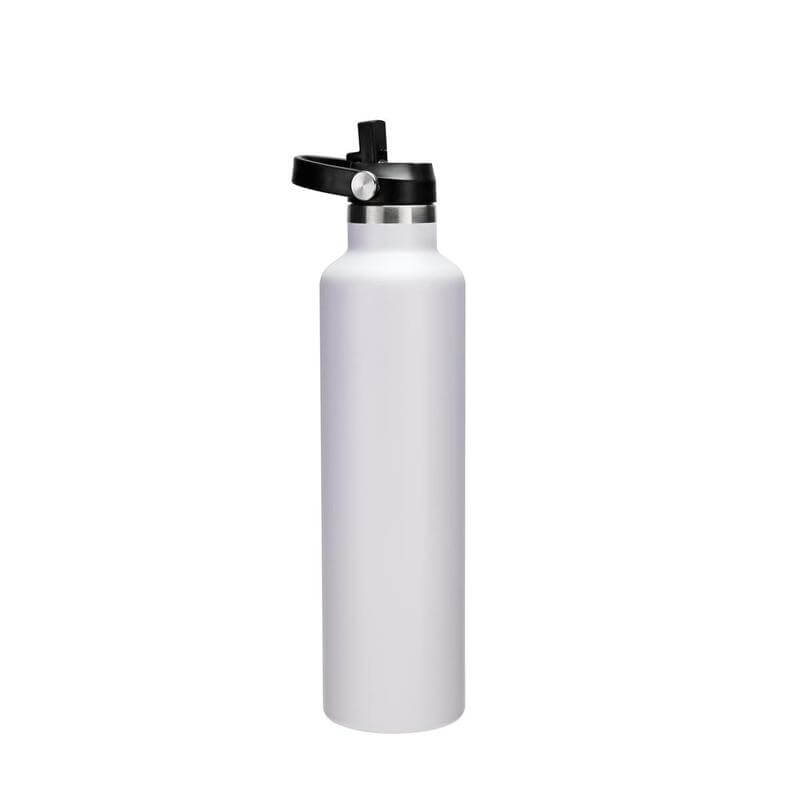 Hans Larsen Vacuum Stainless Steel Bottle with Sports Lid - 1L - White - Novelty