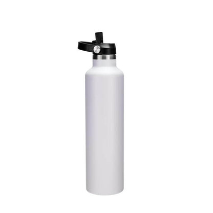 Hans Larsen Vacuum Stainless Steel Bottle with Sports Lid - 1L - White - Novelty