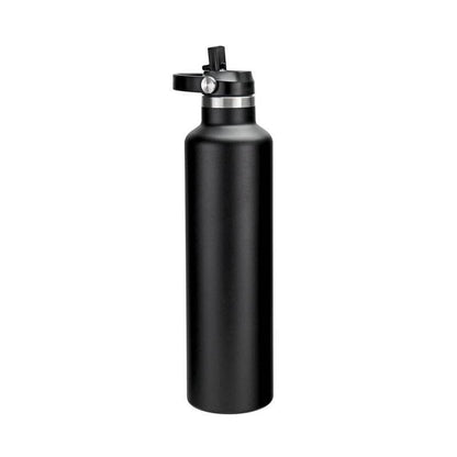 Hans Larsen Vacuum Stainless Steel Bottle with Sports Lid - 1L - Black - Novelty