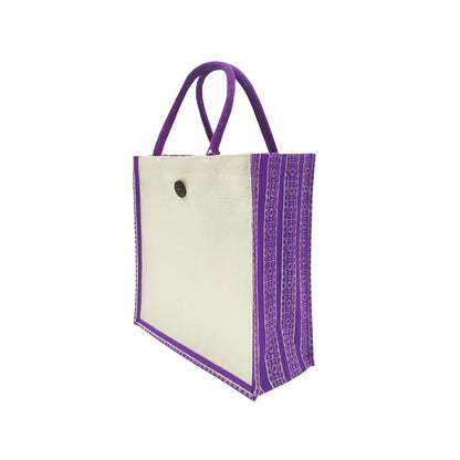 Canvas Jute Laminated Sadu Print Bag - Novelty