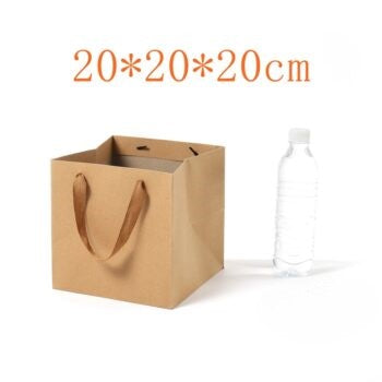 Square Base Brown Paper Bags - Novelty