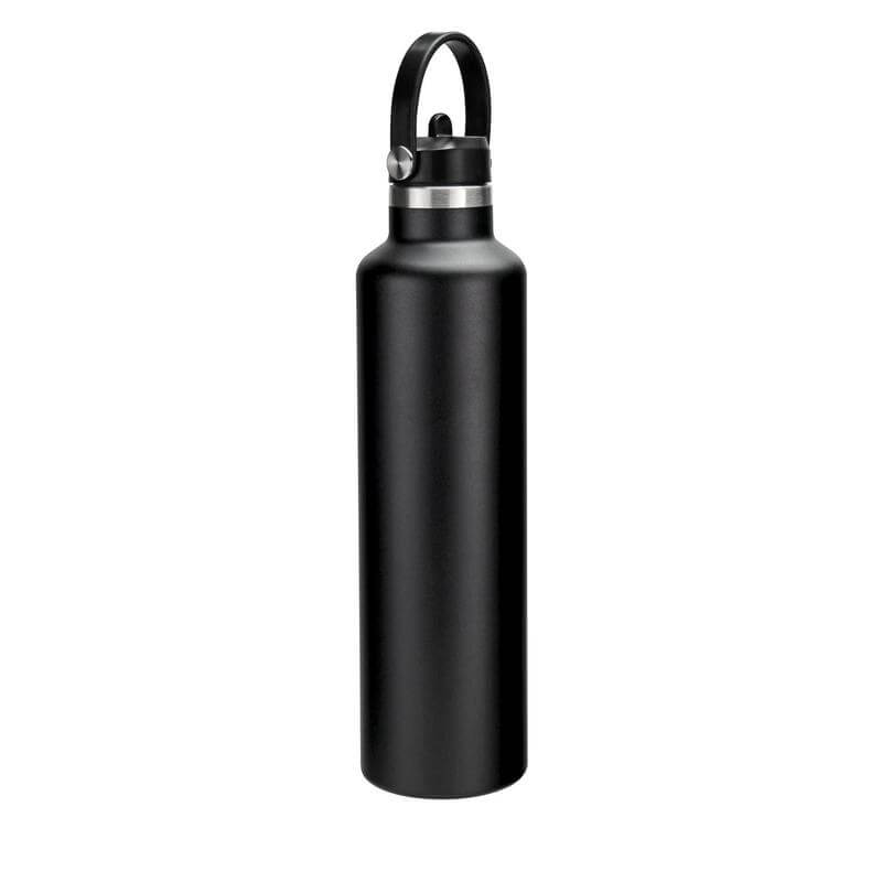 Hans Larsen Vacuum Stainless Steel Bottle with Sports Lid - 1L - Black - Novelty