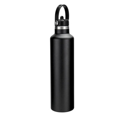 Hans Larsen Vacuum Stainless Steel Bottle with Sports Lid - 1L - Black - Novelty