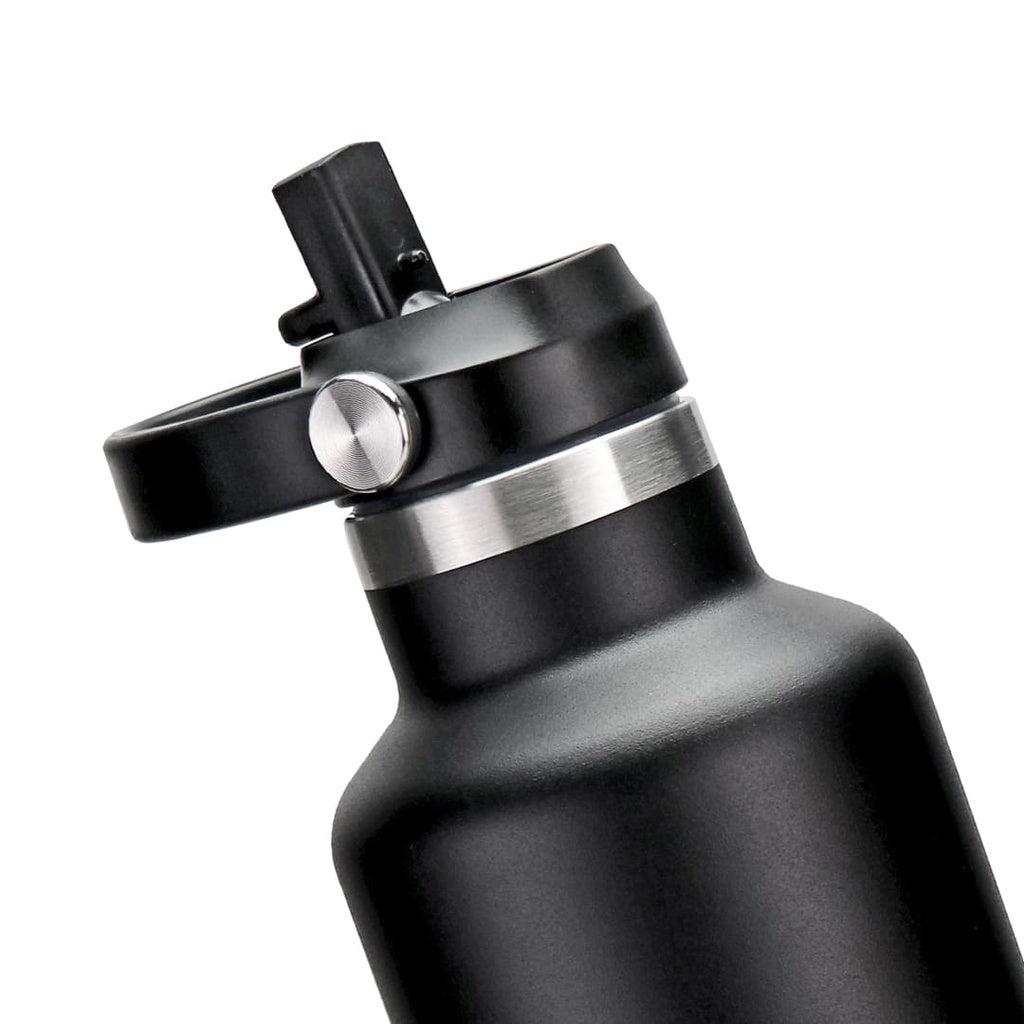 Hans Larsen Vacuum Stainless Steel Bottle with Sports Lid - 1L - Black - Novelty