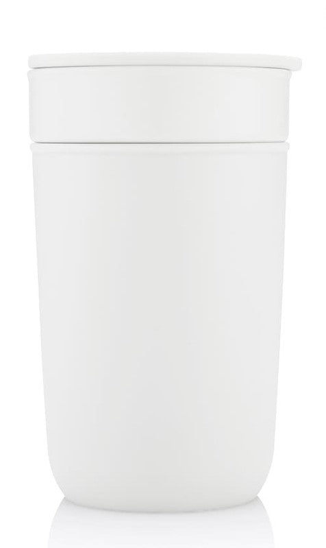 Hans Larsen Premium Ceramic Tumbler With Recycled Protective Sleeve - White - Novelty