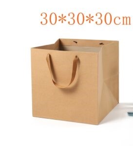 Square Base Brown Paper Bags - Novelty