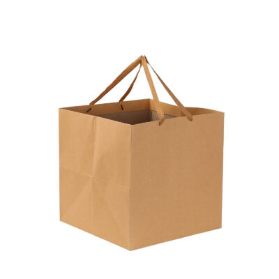 Square Base Brown Paper Bags - Novelty
