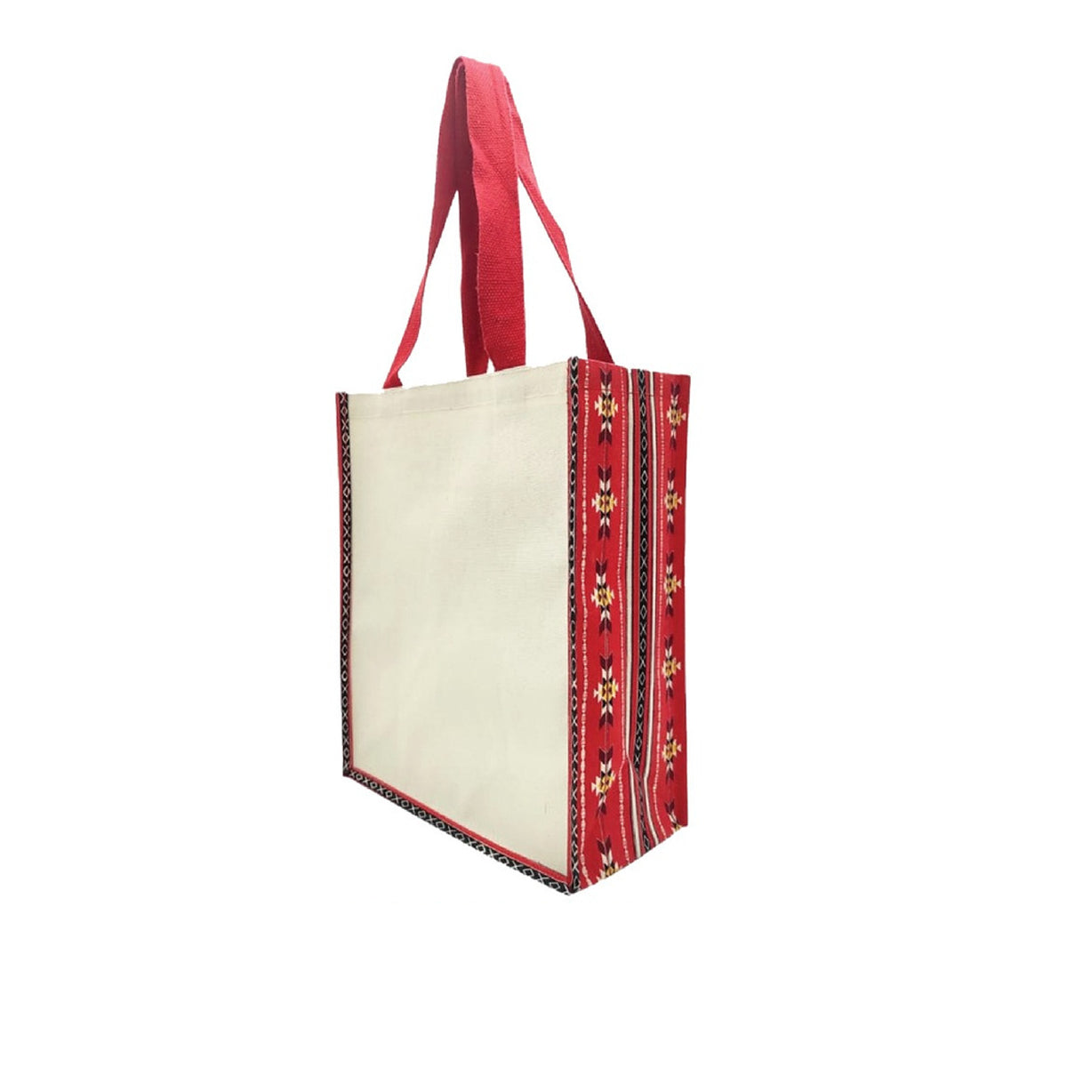 Canvas Jute Laminated Sadu Print Bag - Novelty