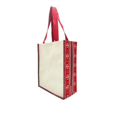 Canvas Jute Laminated Sadu Print Bag - Novelty