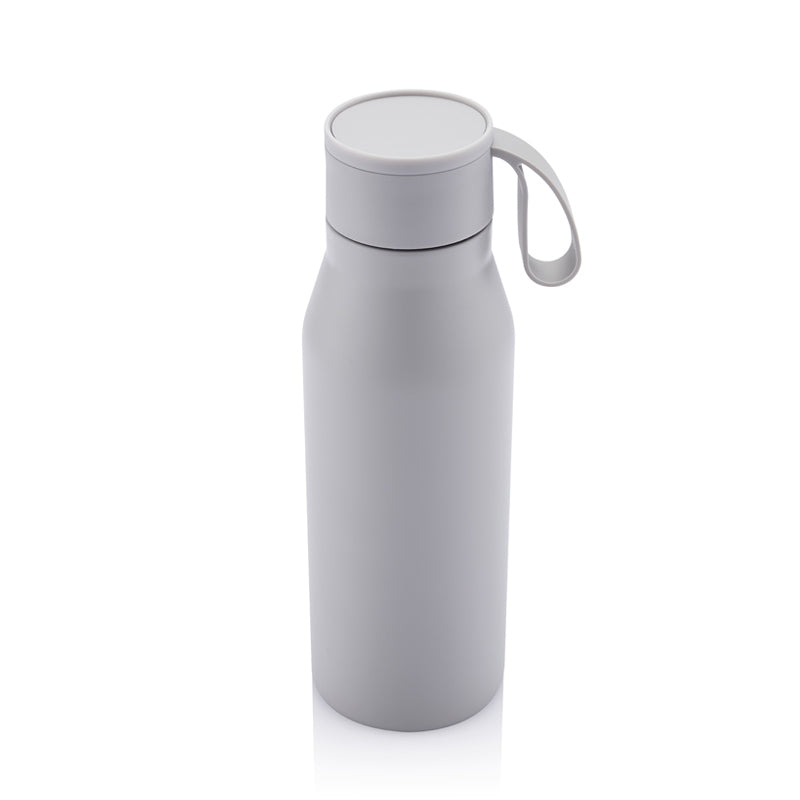 R-NEBRA - CHANGE Collection Recycled Stainless Steel Vacuum Bottle with Loop - Grey - Novelty