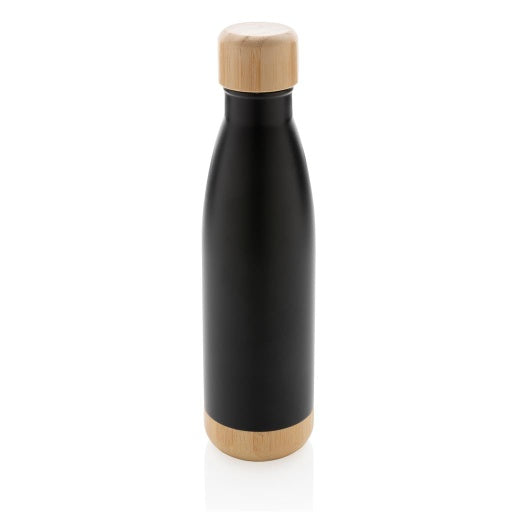 ODESSA - Giftology Double Wall Stainless Bottle with Bamboo Lid and Base - Novelty