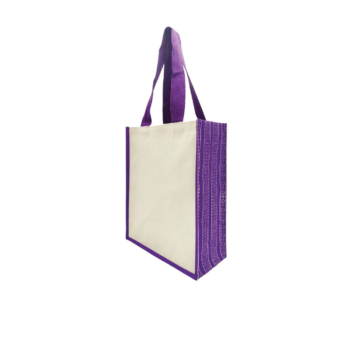 Canvas Jute Laminated Sadu Print Bag - Novelty