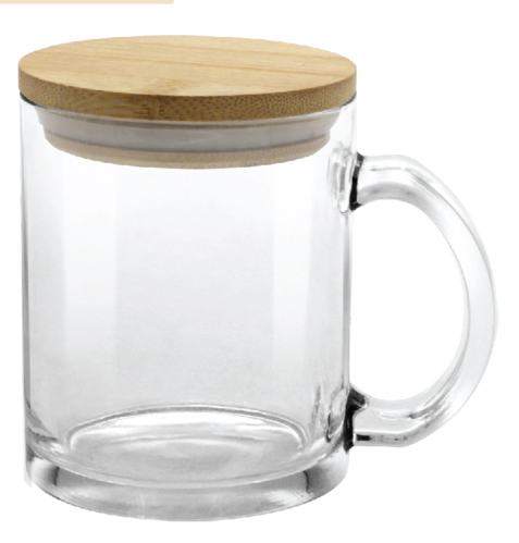 Glass Mugs with Bamboo Lid 11Oz - Novelty