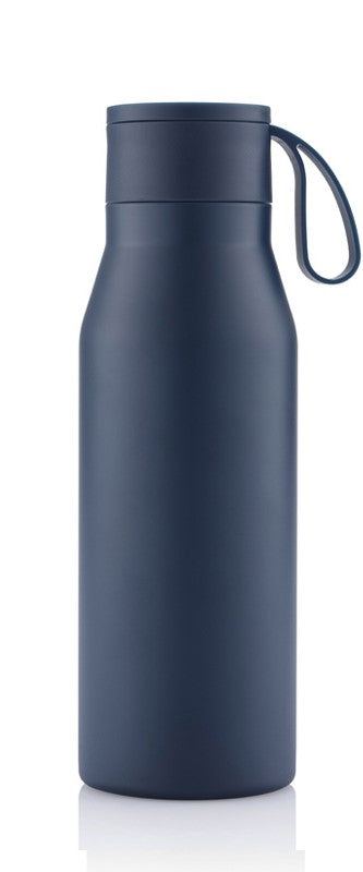 R-NEBRA - CHANGE Collection Recycled Stainless Steel Vacuum Bottle with Loop - Navy Blue - Novelty