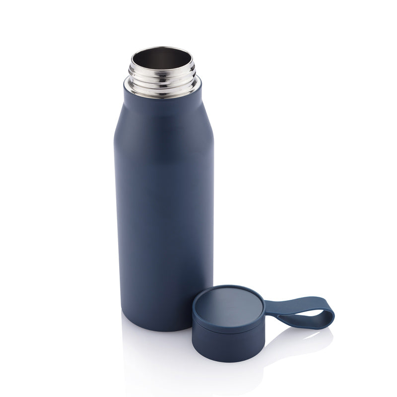 R-NEBRA - CHANGE Collection Recycled Stainless Steel Vacuum Bottle with Loop - Navy Blue - Novelty