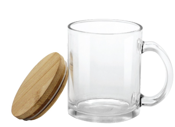 Glass Mugs with Bamboo Lid 11Oz - Novelty