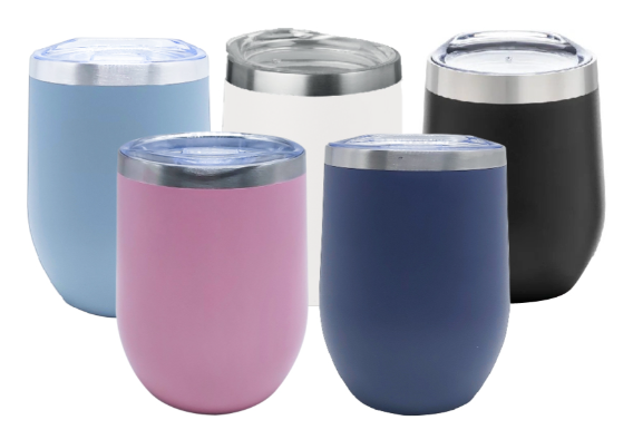 Double Wall SS Cup with Clear lid- 300ml - Novelty