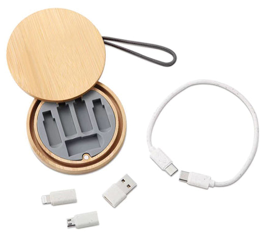 Multi USB Adapter Kit Bamboo Storage Box-1 - Novelty