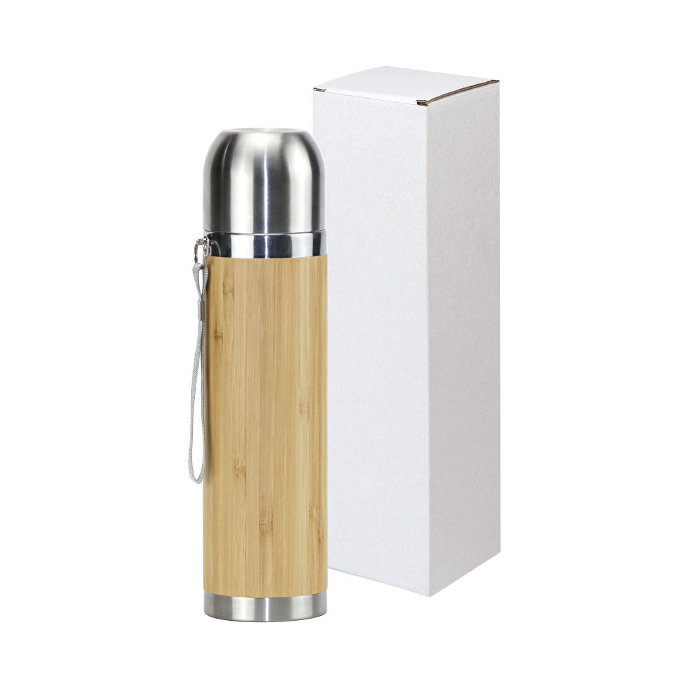 Eco-Friendly Bamboo Flask Dubai | 430ml Custom Logo Flask UAE | Sustainable Corporate Gifts - Novelty