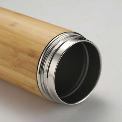 Bamboo Flask with Temperature Display - Novelty
