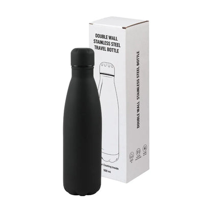 Premium Soft Touch Black Cola Bottles in Stainless Steel, 500ml - Novelty
