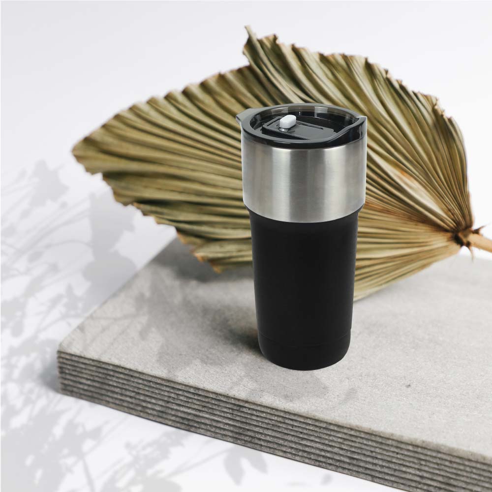 Double Wall SS Tumblers with Slide-Lock PP Lid 591ml - Novelty